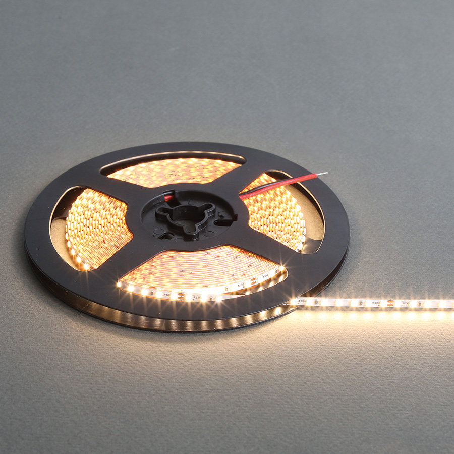 Светодиодная лента SMD2216, 182 LED/м, 7,2Вт/м, 24В, CRI90, 800-900Лм./м 5000х3,5 мм, IP 20, 3000 - 3500К (теплый белый)