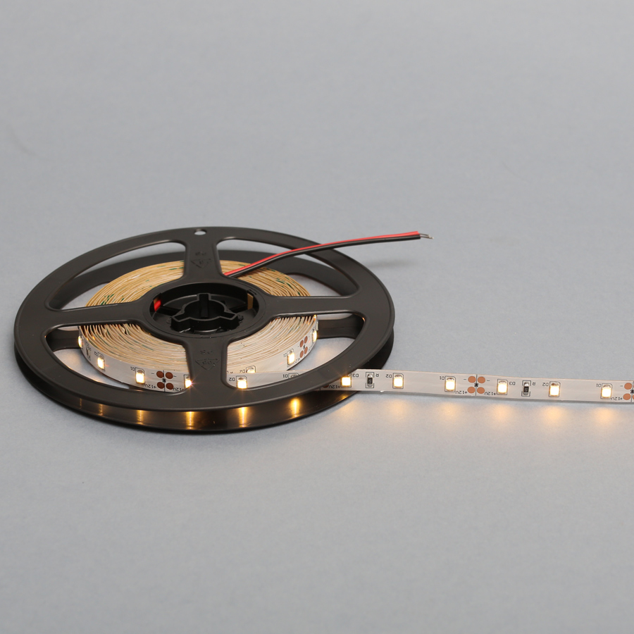 Лента светодиодная SMD2835, 60 LED/м, 4,8Вт/м, 12В, 240Лм./м 5000х8 мм, IP 20, 3000-3500К (теплый белый)