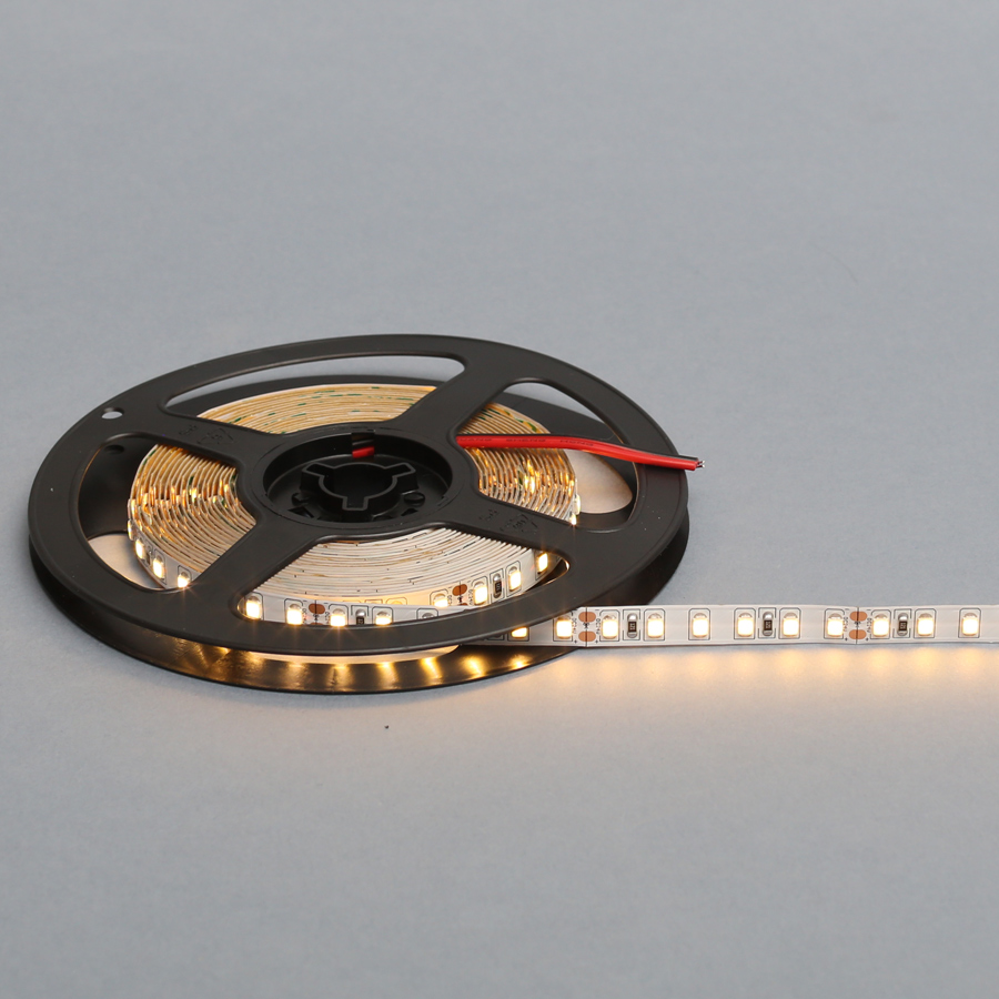 Лента светодиодная SMD2835, 120 LED/м, 9,6Вт/м,24В, 500Лм./м 5000х8 мм, IP 20, 3000-3500К (теплый белый)