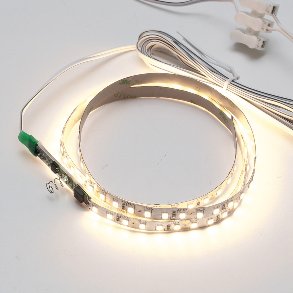 Комплект LED лента SMD2835, 4200K(нейтральный белый), 2м х8 мм с сенсорным выкл., каб. питания 2м, 120 LED/м, 9,6Вт/м, 12В, 1080Л