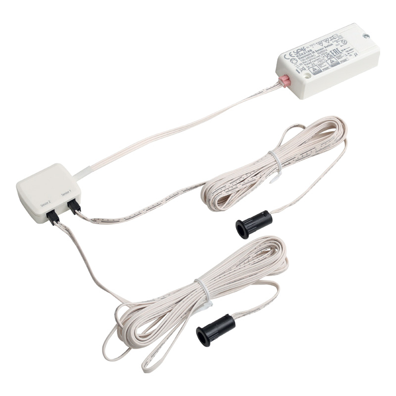 Двухсенсорный инфракрасный датчик открывания фасада врезной, 250W, 100-240V, цвет черный