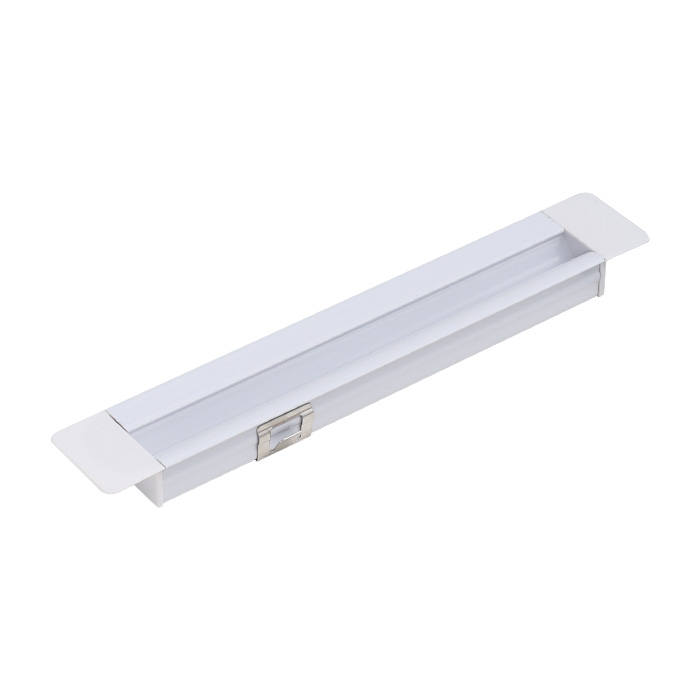 Образец LED профиля 2210 с рассеивателем, клипсой и заглушками, L=100 мм, отделка белая (покраска)