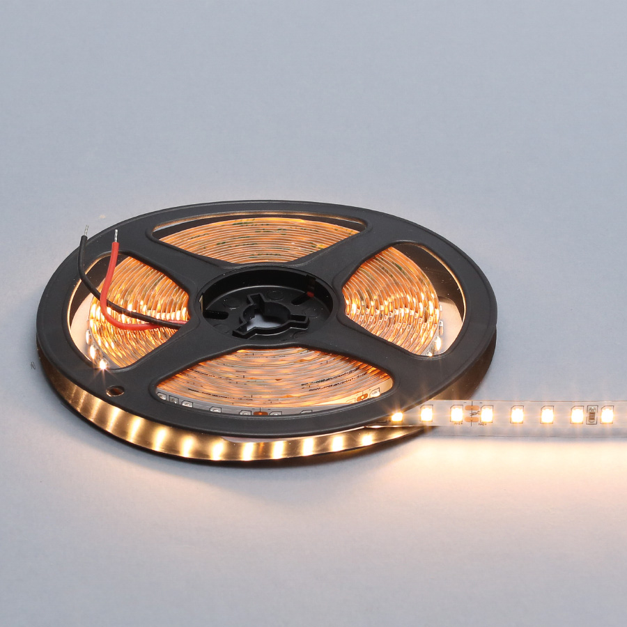Лента светодиодная SMD2835, 126 LED/м, 13Вт/м, 24В, CRI80, 1500-1800Лм./м 5000х8 мм, IP20, 3000-3500К (теплый белый)