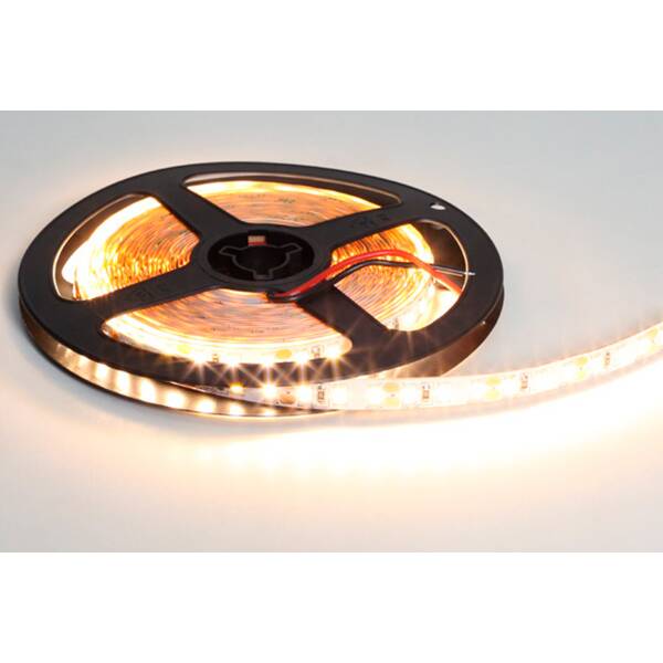 Лента светодиодная SMD2835, 120 LED/м, 14.4Вт/м, 12В, CRI80, 1400-1500Лм./м 5000х8 мм, IP 20, 3000-3500К (теплый белый)