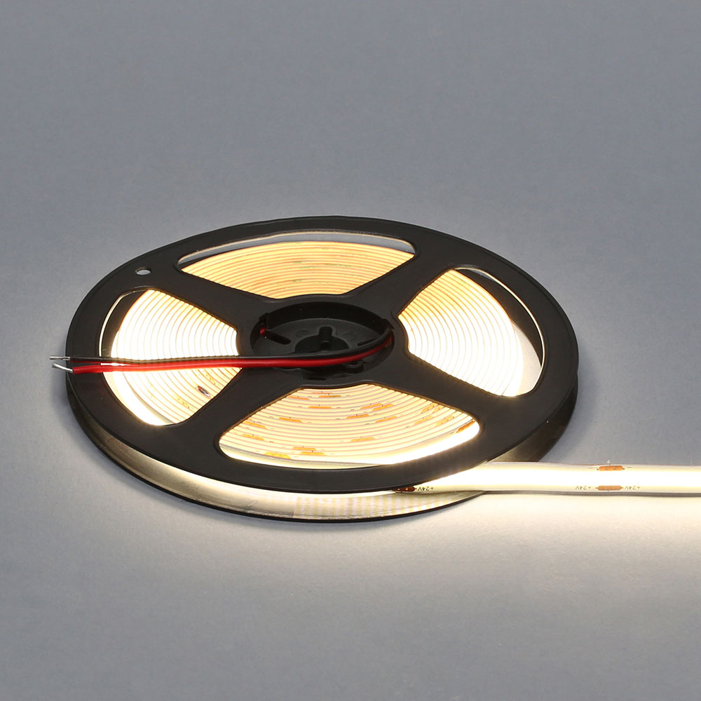 Лента светодиодная COB, 480 LED/м, 15Вт/м, 24В, CRI90, 1500-1600 Лм/м 5000х8 мм, IP20, 4000-4500К (нейтральный белый)