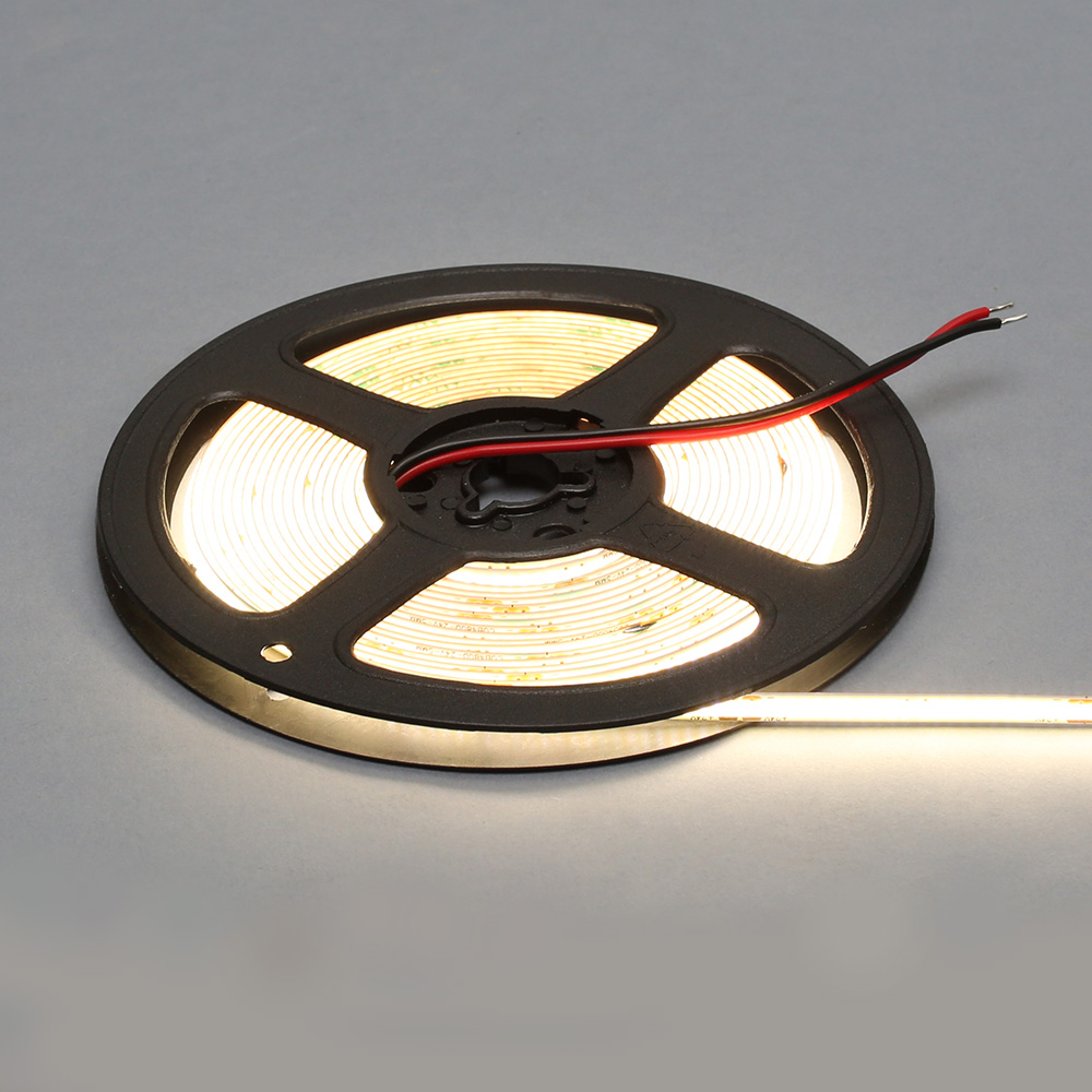 Лента светодиодная COB, 480 LED/м, 10Вт/м, 24В, CRI90, 900-1000Лм/м 5000х5 мм, IP20, 4000-4500К (нейтральный белый)