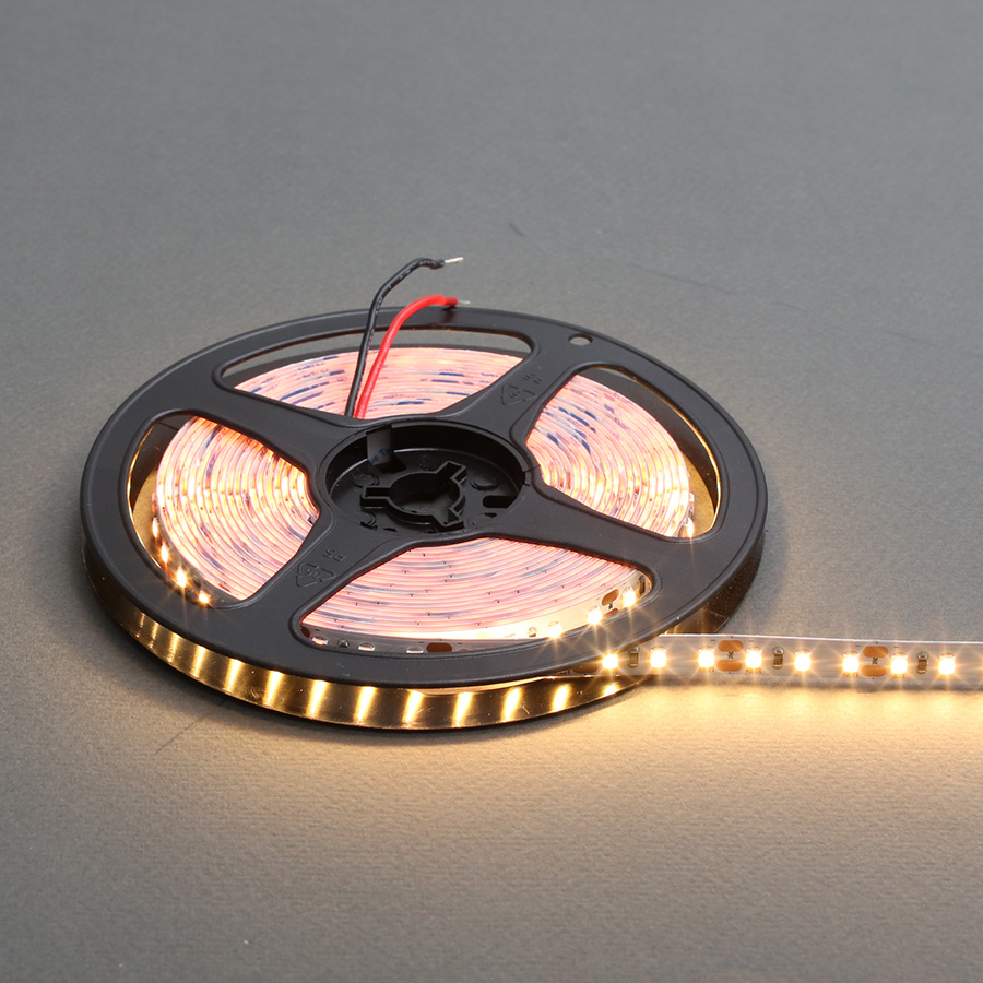 Лента светодиодная SMD2835, 120 LED/м, 10Вт/м,12В, CRI95,700Лм./м 5000х8 мм, IP 20, 2700К (теплый белый)