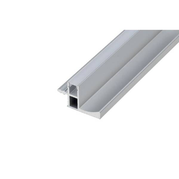 Образец профиля 2817 LED GOLA Г-образный под пропил для 16мм ДСП с рассеивателем, L=100мм, отделка алюминий (анодировка)