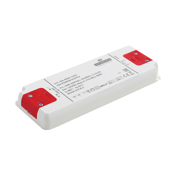 Источник питания 0-50W, 200-240V/12V, PF0.97, пласт. корп., IP20