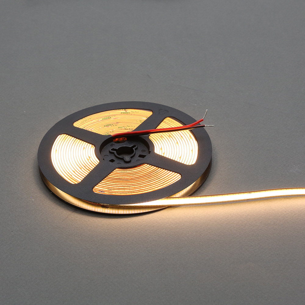 Cветодиодная лента COB 528 LED/м, свободная резка, 13Вт/м, 24В, CRI90, 800-900Лм/м 5000х8 мм, IP20, 2900 - 3200К (теплый белый)