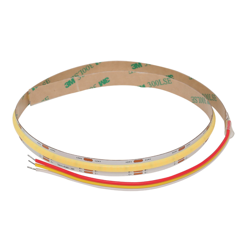ОБРАЗЕЦ ленты светодиодной COB ССТ 608 LED/м, 14(7+7)Вт/м,24В, CRI90, 700-1500Лм./м 500х10мм, IP20, два канала 3000К+6500K